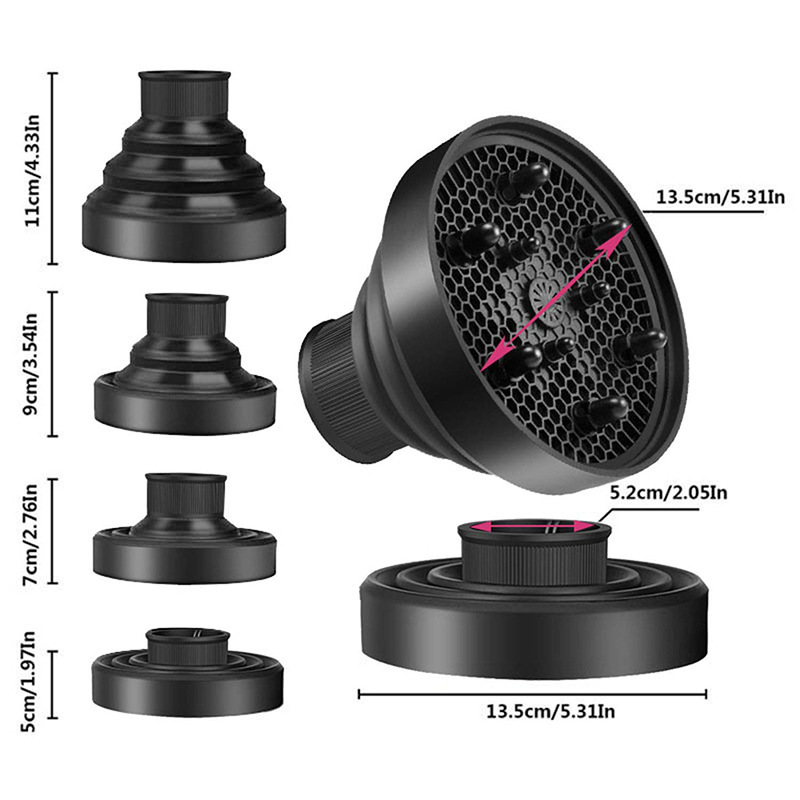 Difusor plegable para secador, negro