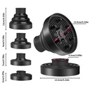 Difusor plegable para secador, negro