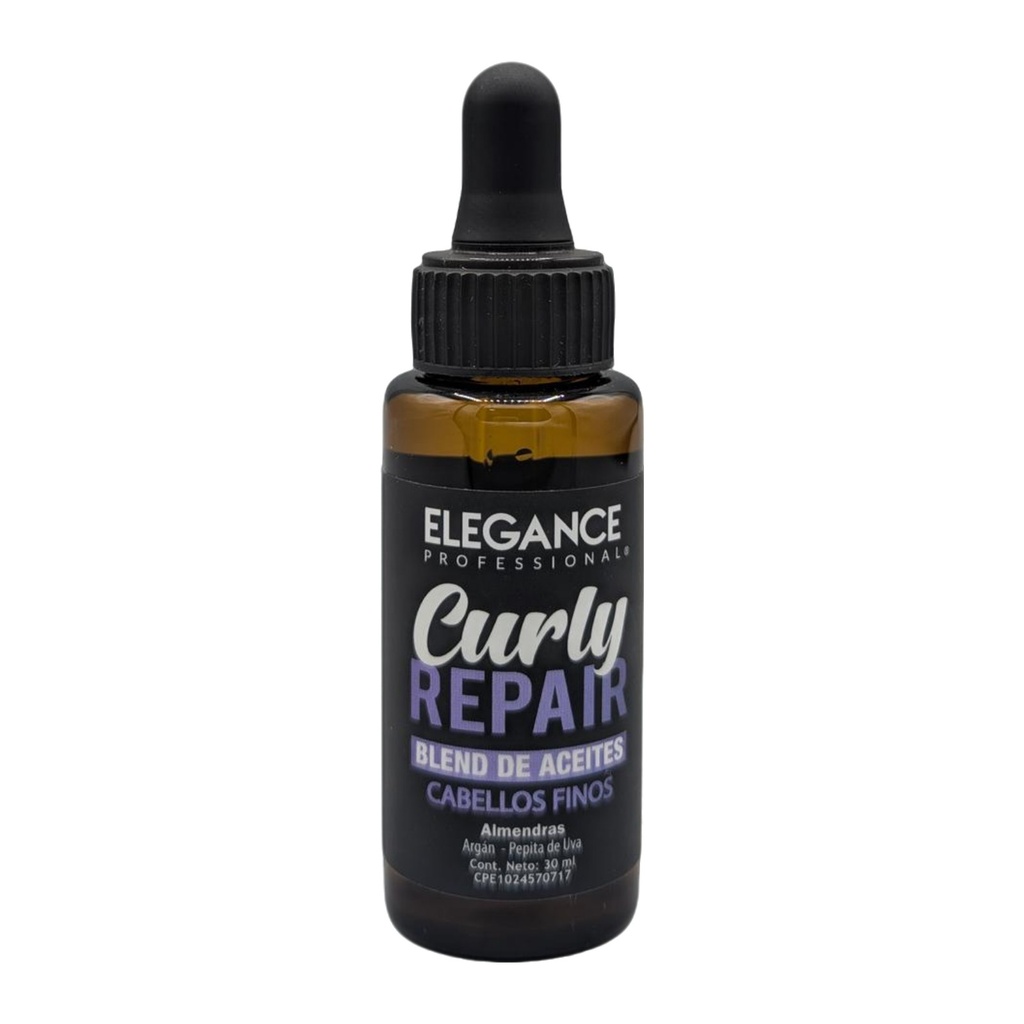 Aceite curly repair elegance 30ml, cabello fino