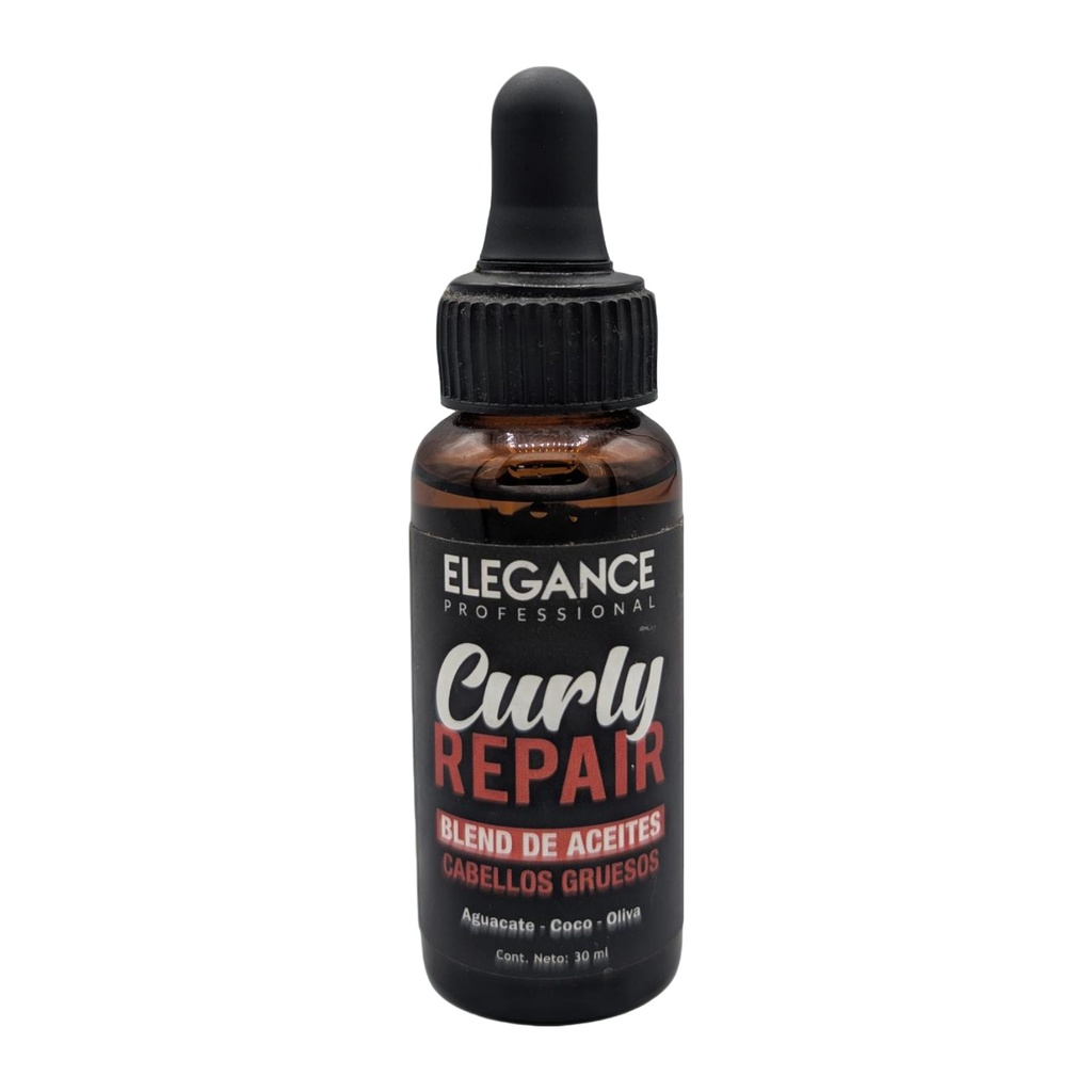 Aceite curly repair elegance 30ml, cabello grueso