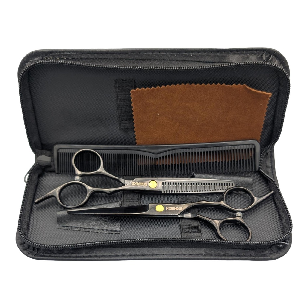 Set de tijeras negro 6"