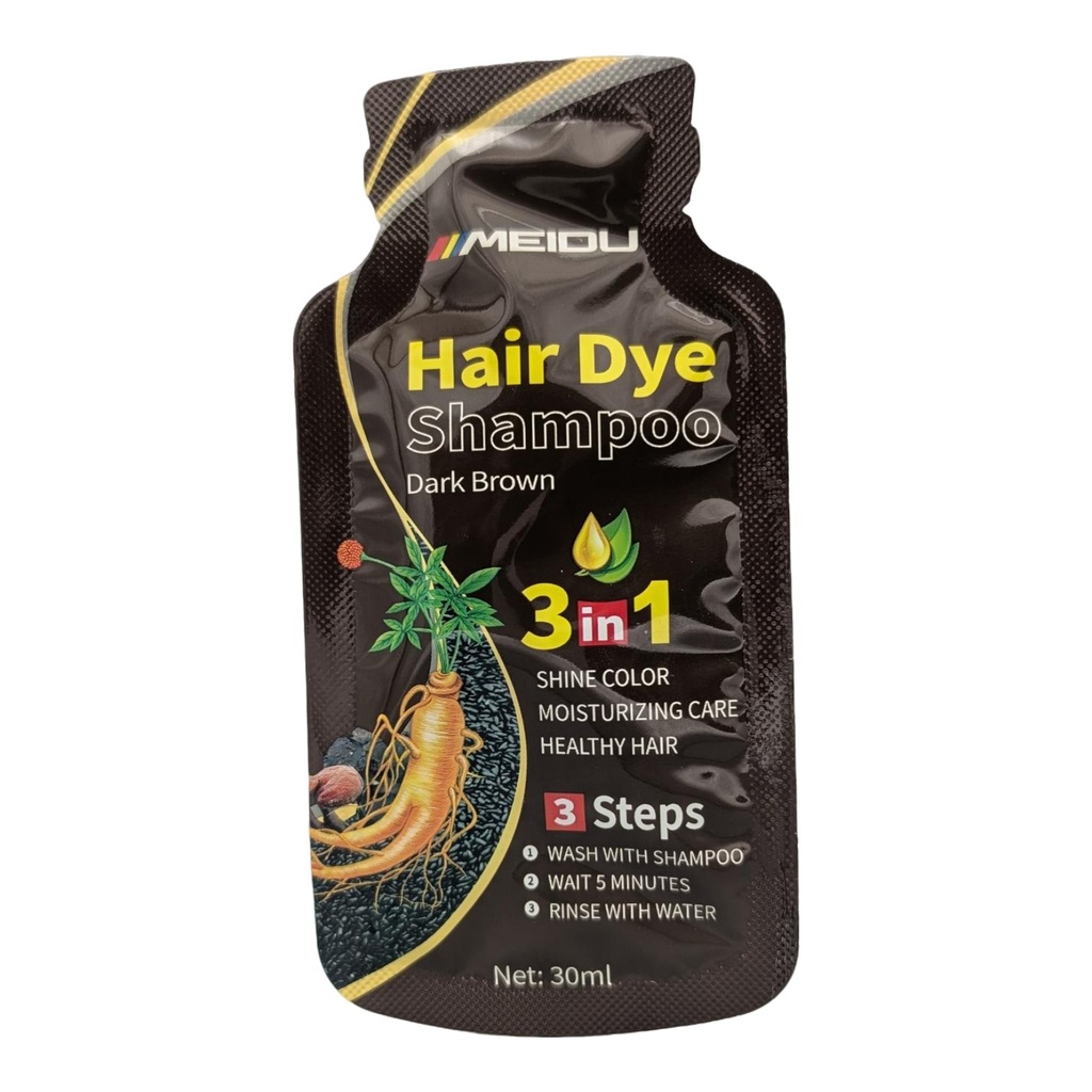 Shampoo cubre canas MEIDU sobre 30ml, dark brown