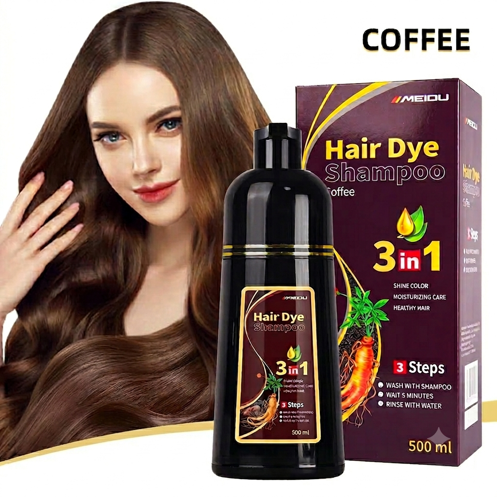 Shampoo cubre canas MEIDU 500ml, coffe
