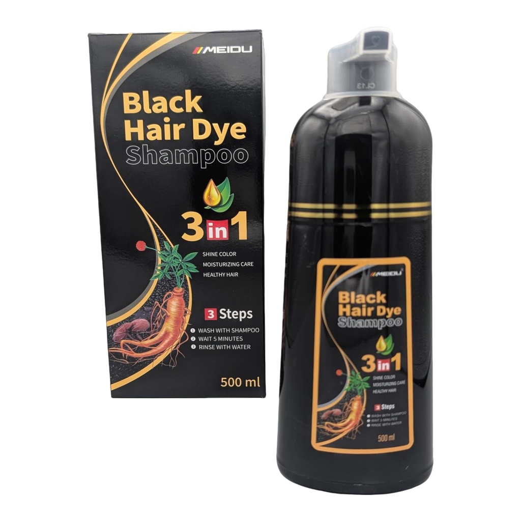 Shampoo cubre canas MEIDU 500ml, Negro