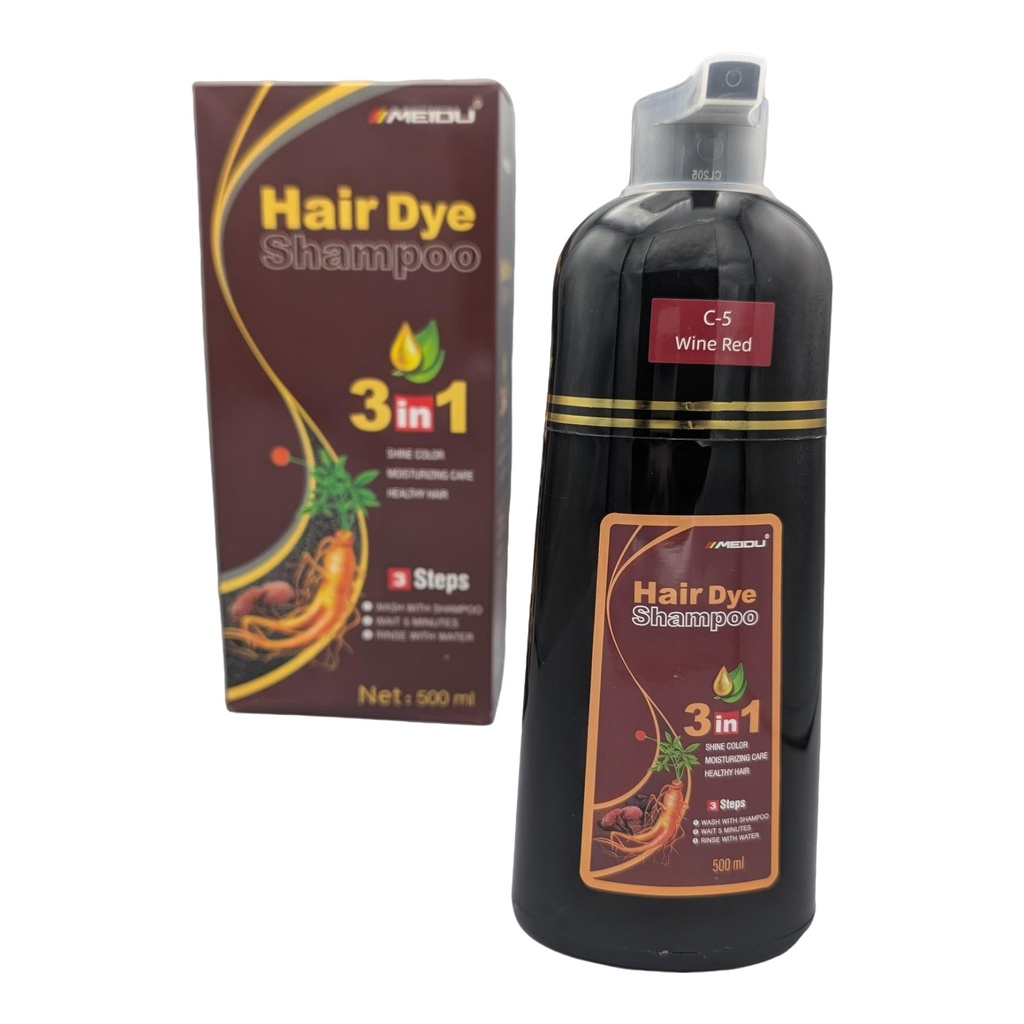 Shampoo cubre canas MEIDU 500ml, wine red