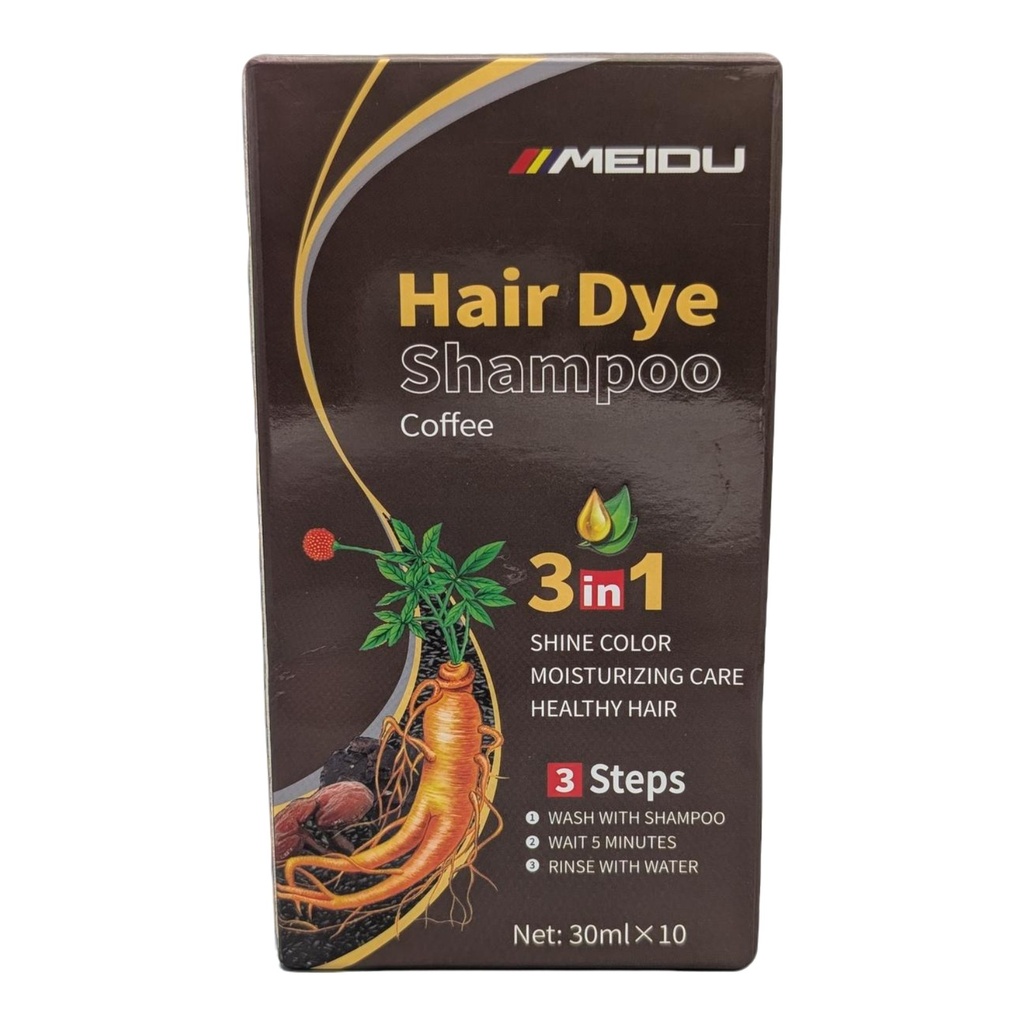 Shampoo cubre canas MEIDU caja 30ml*10, coffe