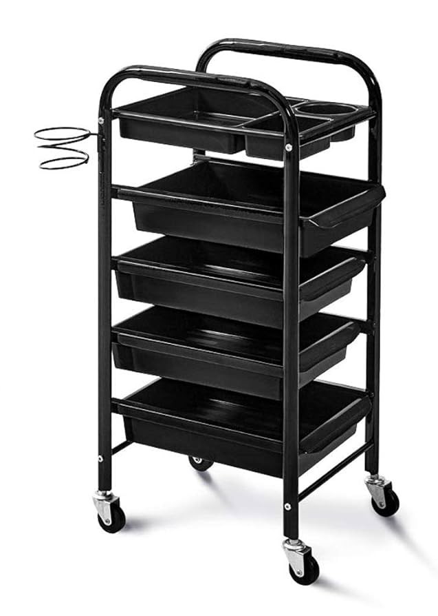 Carrito Auxiliar de peluqueria/barberia - Negro