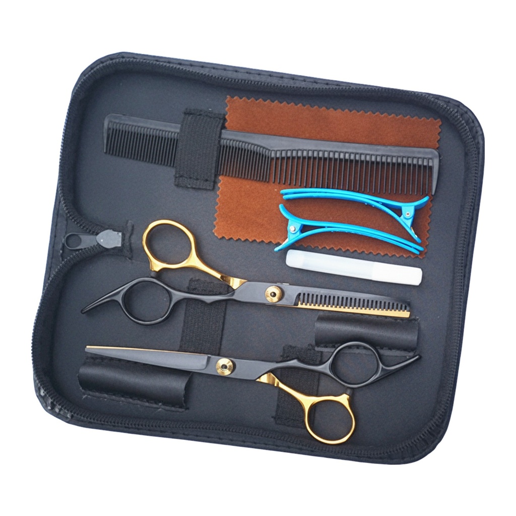 Set de tijeras Black/gold 6" 