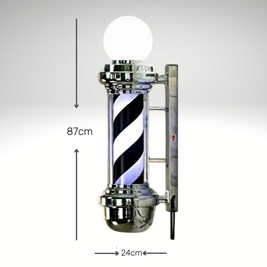 Poste deluxe 87cm, Negro - PLATEADO
