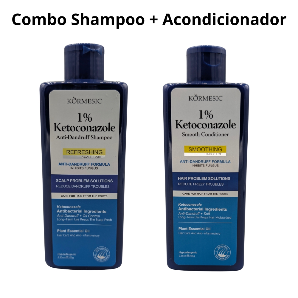 Combo anticaspa Shampoo+Acondiconador Ketoconazol 1%, Kormesic