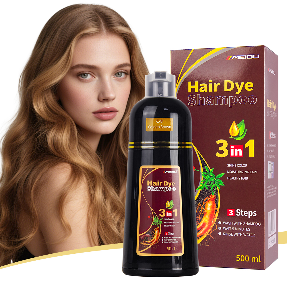 Shampoo cubre canas MEIDU 500ml, Golden brown