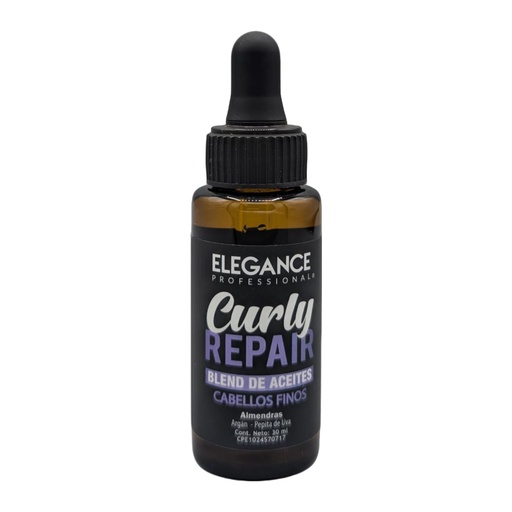 [3700] Aceite curly repair elegance 30ml, cabello fino