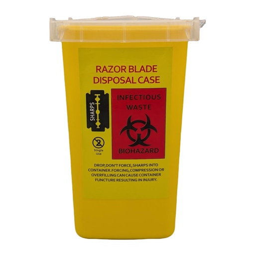 [4363] Guardian de hojillas amarillo- depósito de hojillas usadas