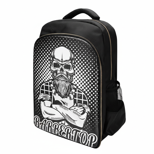 [4351] Morral barberia, calavera blanco 