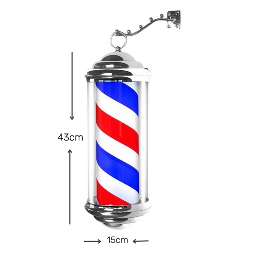 [4443] Poste de barberia pequeño 45cm Clasico