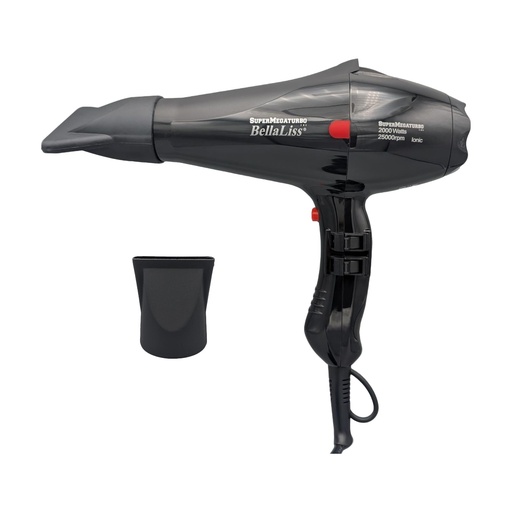 [1148] Secador BellaLiss Supermegaturbo 25000rpm, Negro