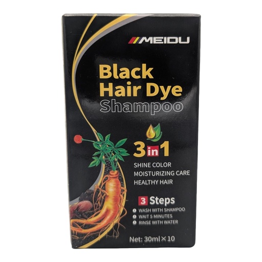 [9325] Shampoo cubre canas MEIDU caja 30ml*10, negro
