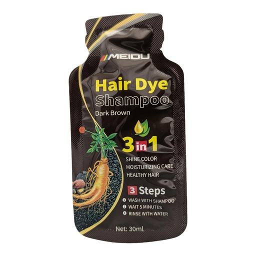 [4452] Shampoo cubre canas MEIDU sobre 30ml, dark brown