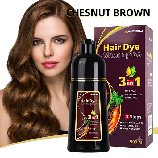 [4448] Shampoo cubre canas MEIDU 500ml, chestnut brown