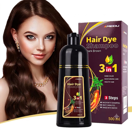 [4447] Shampoo cubre canas MEIDU 500ml, dark brown