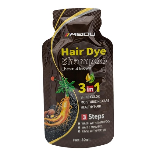 [4453] Shampoo cubre canas MEIDU sobre 30ml, chestnut brown