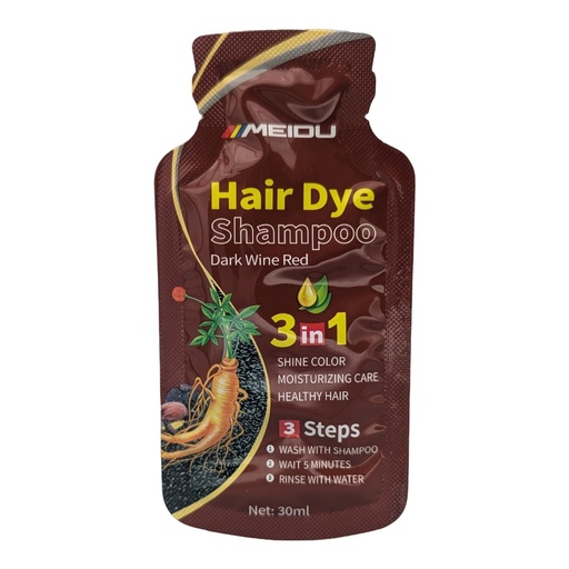 [4455] Shampoo cubre canas MEIDU sobre 30ml, wine red