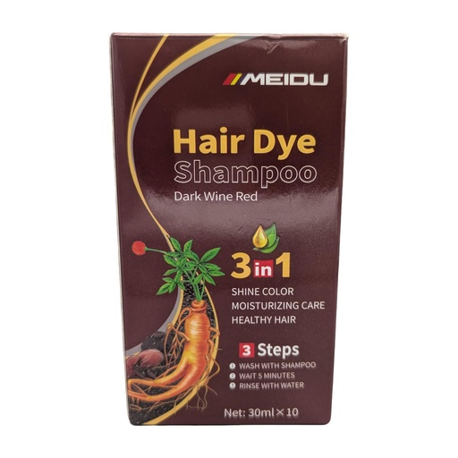 [9350] Shampoo cubre canas MEIDU caja 30ml*10, wine red