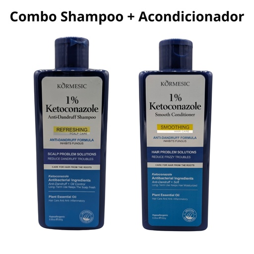 [9661] Combo anticaspa Shampoo+Acondiconador Ketoconazol 1%, Kormesic